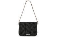 MIU MIU SASSY Soft Sheep Leather Handbag Medium Size Women's Black