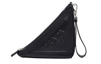 PRADA Nappa Sheepskin Triangle Clutch Women's Black
