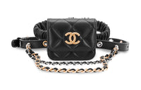 CHANEL With Sheepskin Leggings Headphone Set With Earphone Case Women's Black