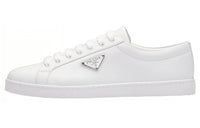 PRADA Brushed Sneakers Leather White White