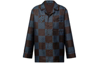 LOUIS VUITTON Long Sleeved Damier Silk Pyjama Shirt