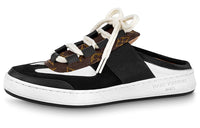 LOUIS VUITTON Wrap-toe Slippers Women's White Black Brown