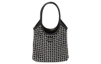 MIU MIU Satin With Textile Handbag Women's Black