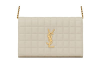 SAINT LAURENT Sheepskin Crossbody Bag, Shoulder Bag, Wallet Women's White