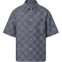 LOUIS VUITTON Damier Short-Sleeved Chambray Shirt