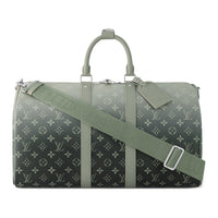 LOUIS VUITTON KeepallBandoulière Coated Canvas Handbag Shoulder Bag Crossbody Bag Travel Bag Men's Gradient Green