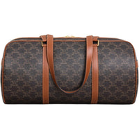 CELINE Triomphe Canvas Travel Bag Women's Tan Color