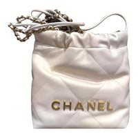 CHANEL 22Bag Calfskin Bucket Bags Shoulder Bag Crossbody Bag Mini Women's Pearl/Pearl White Gradient