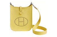 HERMES Evelyne Cow Leather Crossbody Bag Shoulder Bag Women's Lemon Wine Yellow