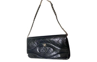 CHANEL Waxed Cow Leather Shoulder Bag Portable Crossbody Bag Shoulder Bag Mini Women's Black