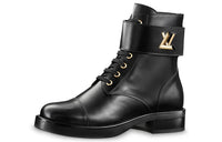 LOUIS VUITTON Lv Wonderland Small Cowhide Martin Boots Black Women's