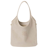 MIU MIU IVY Fabric Tote Bag Shopping Bag Handbag Regular Women's White