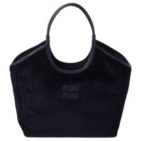 MIU MIU Fabric Tote Bag Shopping Bag Handbag Women's Marine