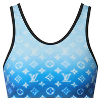 LOUIS VUITTON SS24 Sprayed Monogram Bikini Top Two-Piece Swimsuits Women's Blue