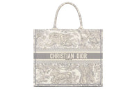 DIOR BookTote Embroidery Tote Bag, Shopping Bag, Handbag Tubas Women's Gray