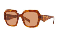 PRADA Plate Frame Irregular Shape Sunglasses Unisex Tortoiseshell