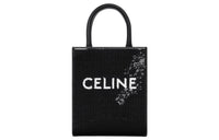 CELINE Cabas Lambskin With Calfskin Trim Handbag, Shoulder Bag, Crossbody Bag Mini Women's Black & White