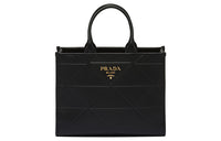 PRADA Medium Leather Symbole Bag With Topstitching Black