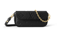 LOUIS VUITTON IVY Cow Leather Shoulder Bag Baguette Bag Handbag Shoulder Bag Women's Black