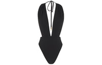 SAINT LAURENT Backless V Halter Swimsuit