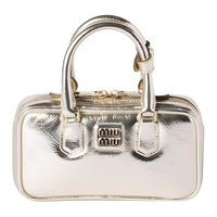 MIU MIU Nappa Leather Shoulder Bag, Crossbody Bag, Handbag Mini Women's Yellow Iron Ore