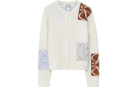 LOEWE Anagram Intarsia Cardigan 'Soft White/Multicolor'