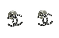 CHANEL Stud Earrings Women's Black
