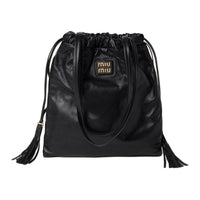 MIU MIU Nappa Leather Handbag Shoulder Bag Women's Black
