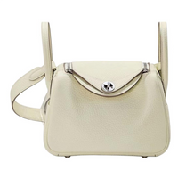 HERMES Lindy Clemence Bullock Leather Portable Crossbody Bag Shoulder Bag Mini Women's Milton Yellow
