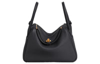 HERMES Lindy Clemence Bullock Leather Handbag Shoulder Bag Regular Women's 3Y Caban Dark Blue