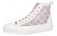 LOUIS VUITTON Stellar Ankle Sneakers 'Grey Pink White' Women's