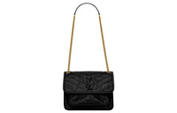 SAINT LAURENT Cow Leather Hobo Bag, Portable Crossbody Bag, Shoulder Bag Women's Black