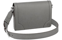 LOUIS VUITTON Embossed Cow Leather Messenger Bag, Shoulder Bag Men's Gray