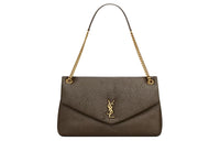 SAINT LAURENT Lambskin Envelope Bag Handbag Women's Light Musk