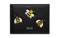 DIOR KAWS Collaboration Calfskin Card Holder Regular Men's Black