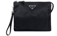 PRADA Nylon Fabric Makeup Bags Clutches Men's Black