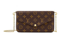 LOUIS VUITTON Pochette Felicie Coated Canvas With Cow Leather Chain Bag, Crossbody Bag, Shoulder Bag Women's