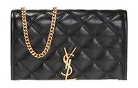 SAINT LAURENT Lambskin Wallet, Crossbody Bag, Shoulder Bag Women's Black