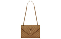 SAINT LAURENT Leather Envelope Bag, Portable Crossbody Bag, Shoulder Bag Women's Yellow