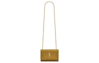 SAINT LAURENT KATE Satin Crossbody Bag, Shoulder Bag Women's Jungle Color