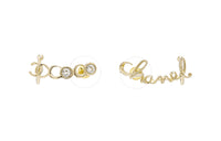 CHANEL Stud Earrings Women's Gold