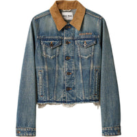 MIU MIU SS25 Denim Jacket Women's Blue