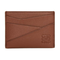LOEWE Puzzle Cow Leather Card Holder Men's Dark Brown