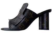 LOUIS VUITTON Monogram Fringe Pumps 'Brown' Women's