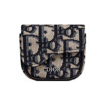 DIOR Saddle Nylon Saddle Bag, Wrist Bag Unisex Beige And Black