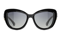 CHANEL Acetate Butterfly Sunglasses Unisex Black
