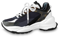 LOUIS VUITTON Run 55 Anti-Slip Wear-Resistant Low-Top Casual Shoes Women's White Gray