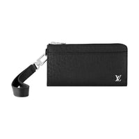 LOUIS VUITTON Zippy Coniferous Forest Leather Portable Clutch Wallet Men's Black