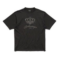 (WMNS) Balenciaga BB Motel T-shirt Medium Fit 'Black' 764235TQVK91083