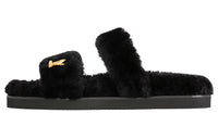 LOUIS VUITTON Rubber Sole Abrasion-Resistant Slide Slippers Women's Black